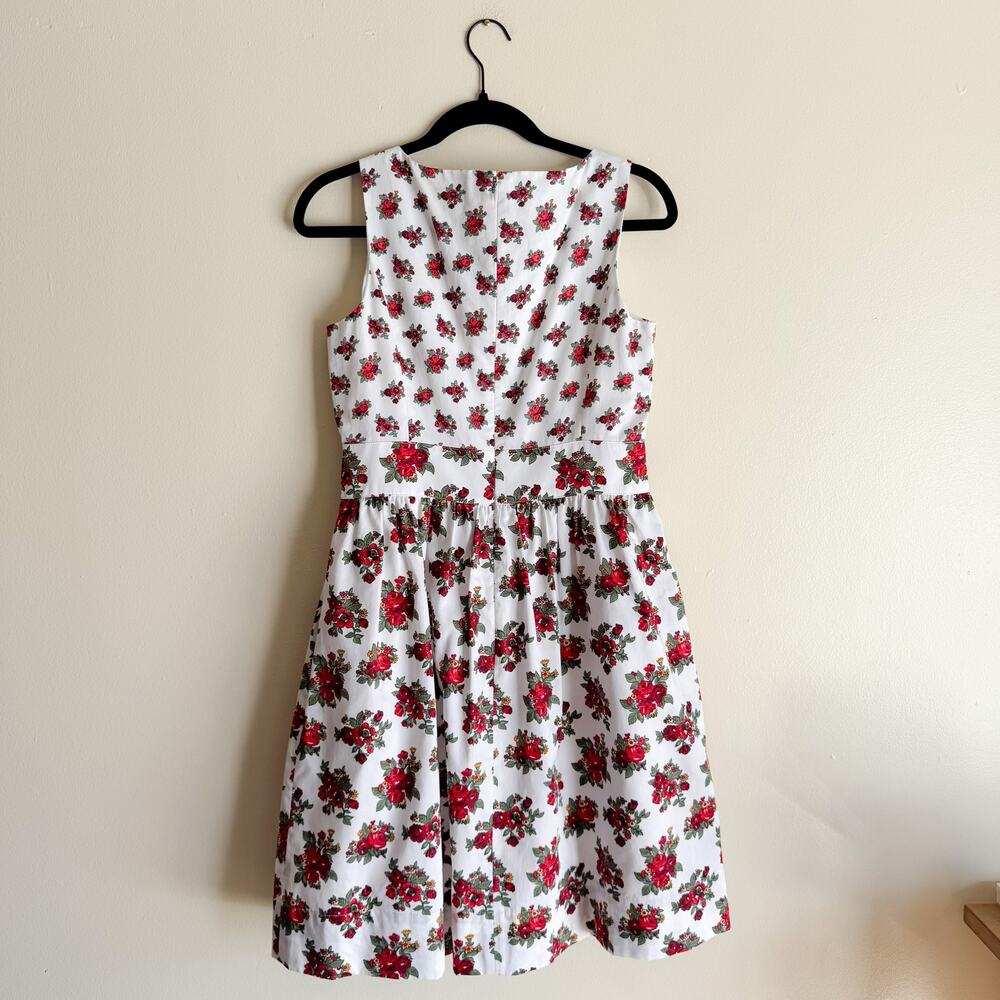 Brooks Brothers Red Fleece White + Red Floral Print Sleeveless Mini Dress 6 - Picture 8 of 9